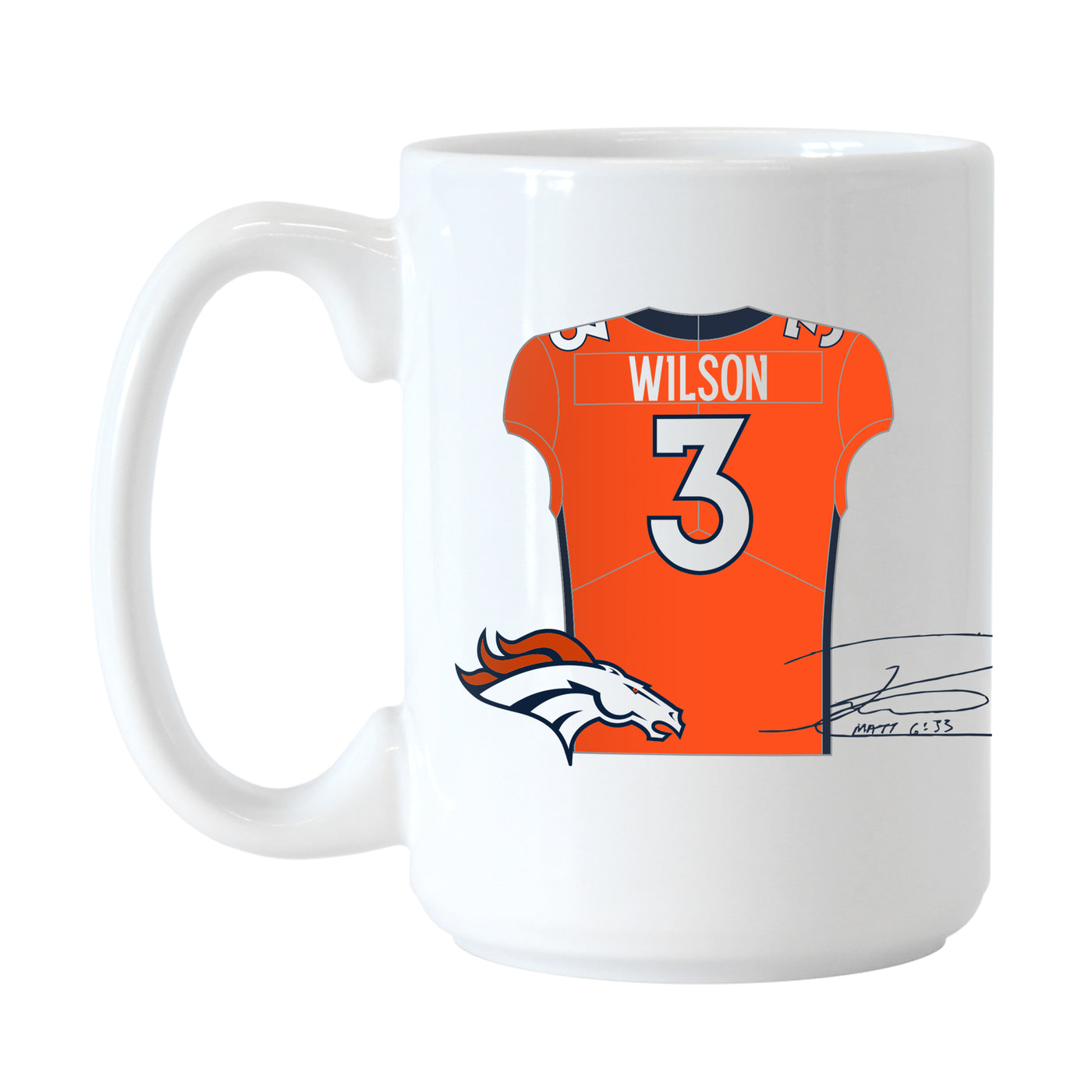 Denver Broncos 15oz Russell Wilson Jersey Sublimated Mug