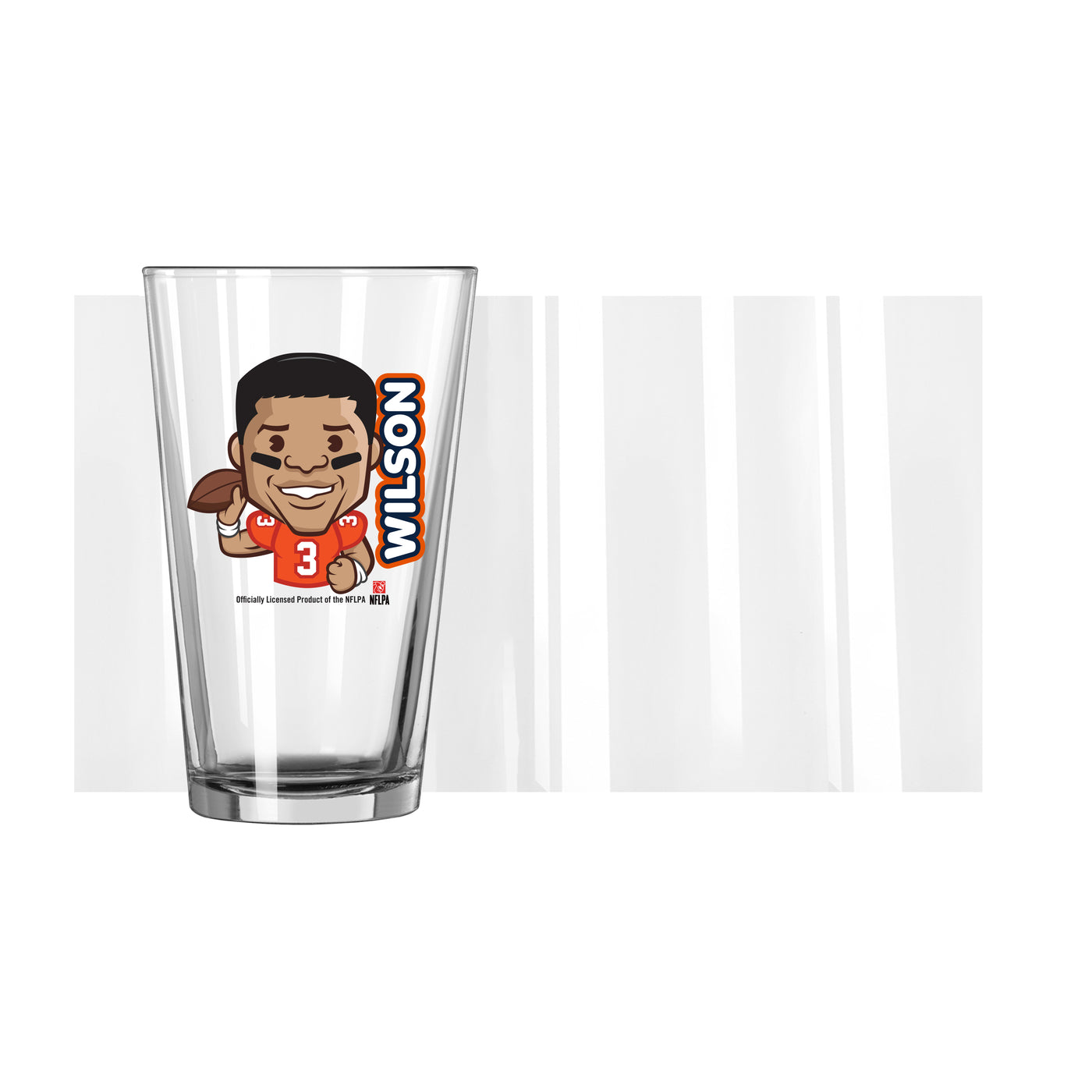 Denver Broncos Russell Wilson Caricature 16oz Pint Glass