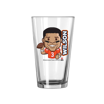 Denver Broncos Russell Wilson Caricature 16oz Pint Glass - Logo Brands