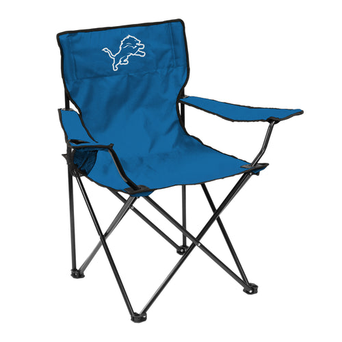 Detroit Lions 2017 logo quad chair featuring team graphics and sturdy metal frame for comfortable outdoor seating.