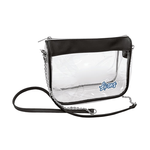Detroit Lions Hype Clear Bag by Logo Brands, transparent bag with team logo and bold design, ideal for game day or stadium use.