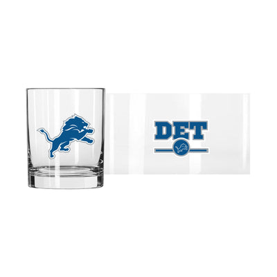 Detroit Lions 14oz Letterman Rocks Glass