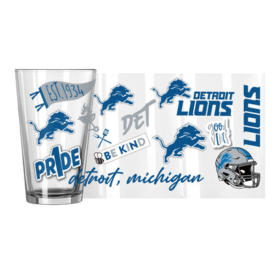 Detroit Lions 16oz Native Pint Glass