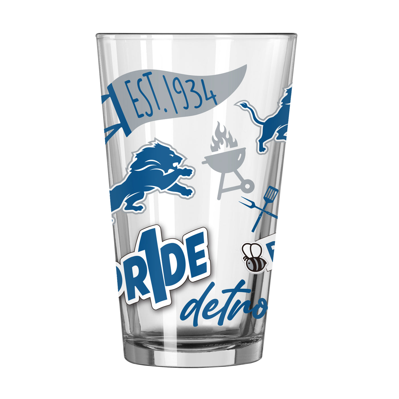 Detroit Lions 16oz Native Pint Glass