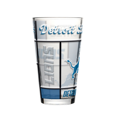 Detroit Lions 16oz Quilted Stained Pint Glass