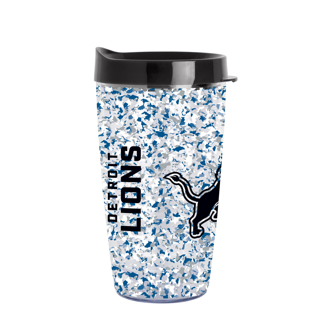 Detroit Lions 16oz Terrazzo Dbl Wall Clear Tumbler