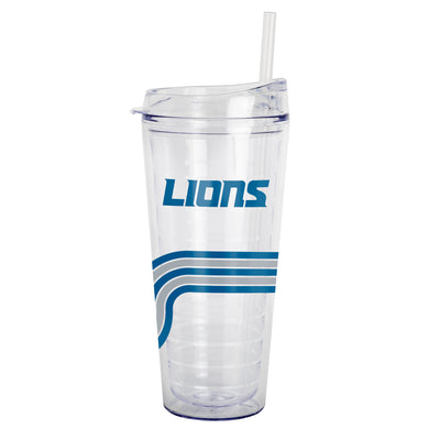 Detroit Lions 22oz Waves Dbl Wall Clear Tumbler