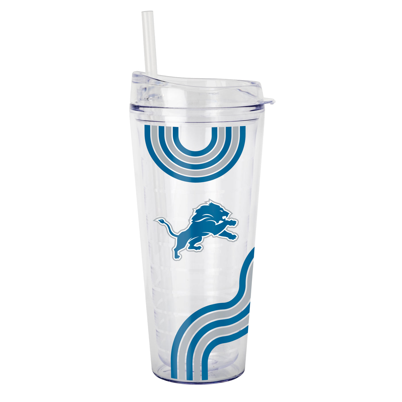 Detroit Lions 22oz Waves Dbl Wall Clear Tumbler