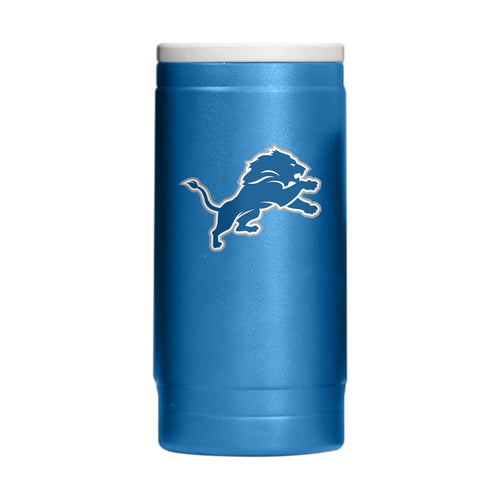 Detroit Lions Flipside Powder Coat slim can cooler by Logo Brands, featuring team logo and vibrant team colors.