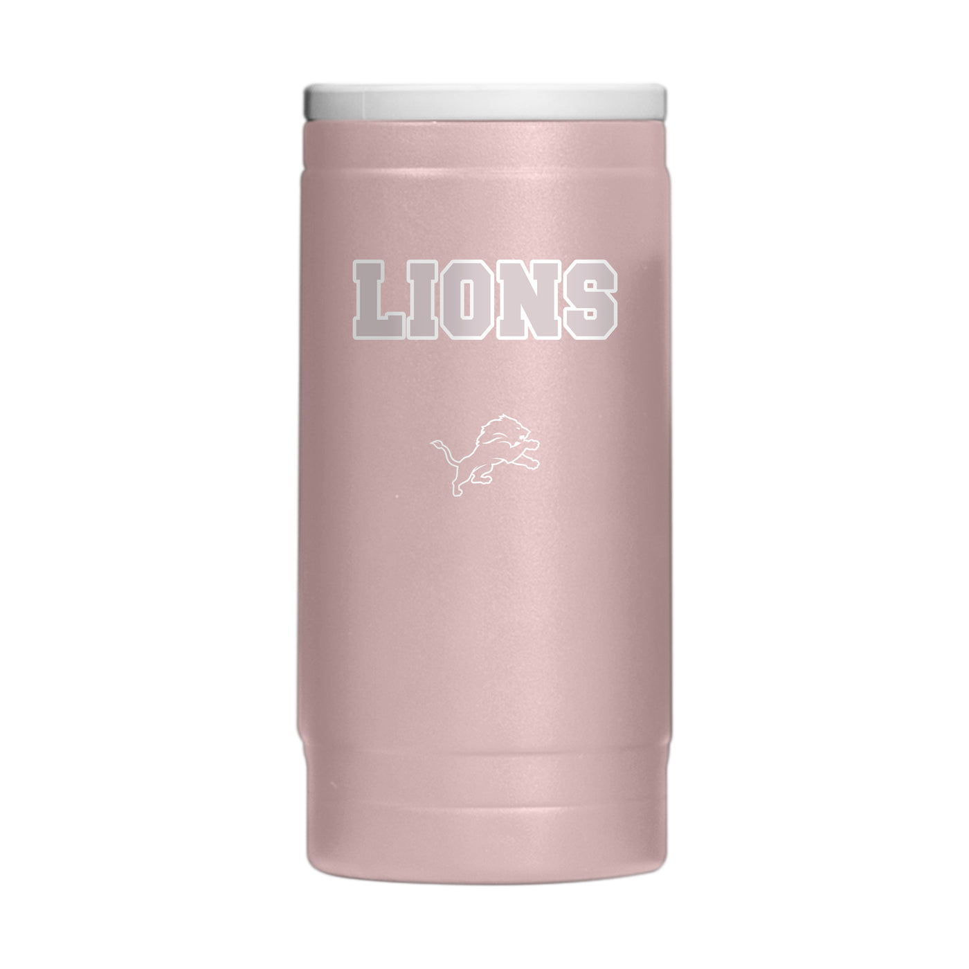 Detroit Lions  Stencil Powder Coat Slim Can Coolie