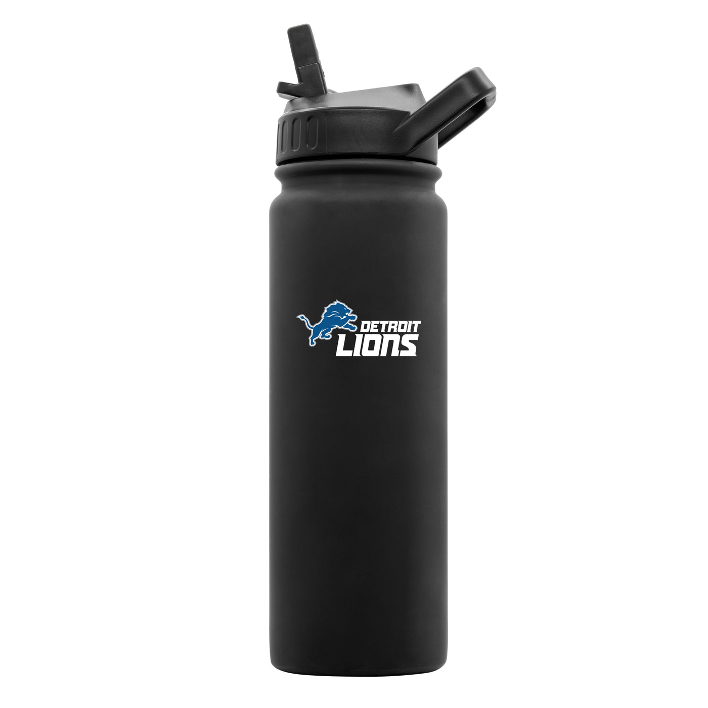 Detroit Lions 24oz Black Soft Touch Bottle