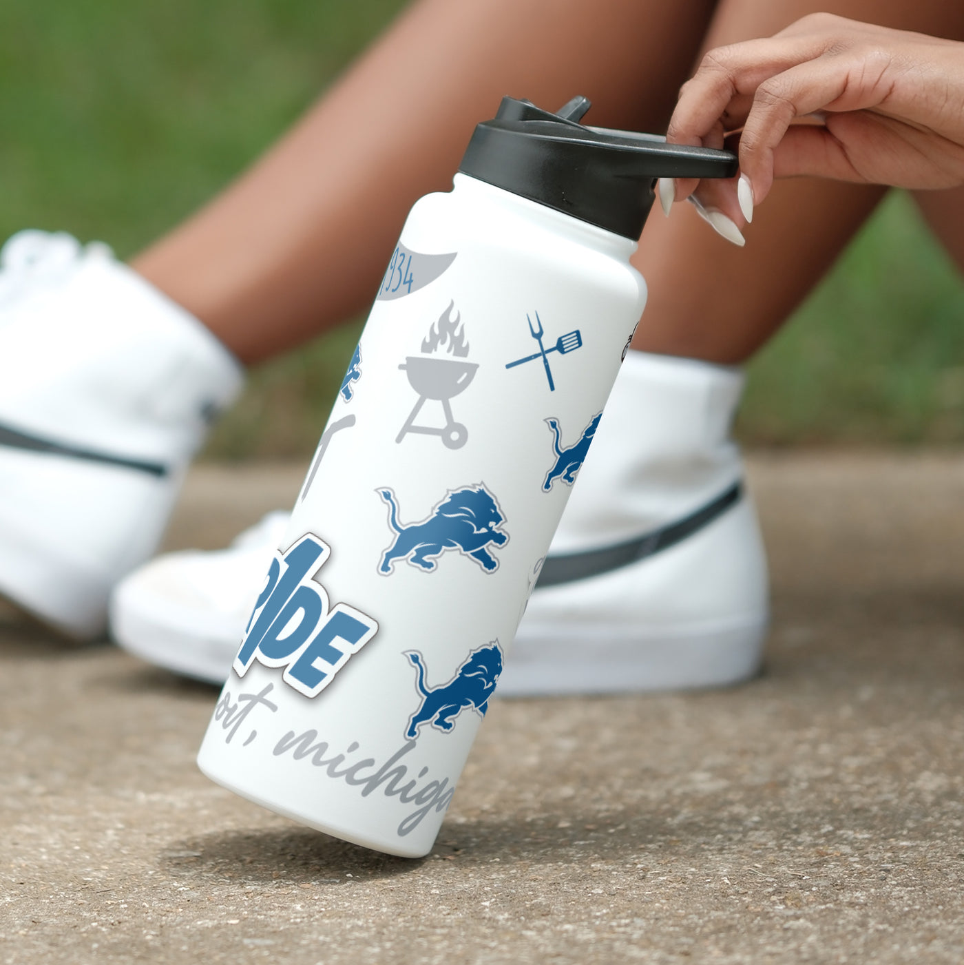 Detroit Lions 34oz Native Quencher Bottle