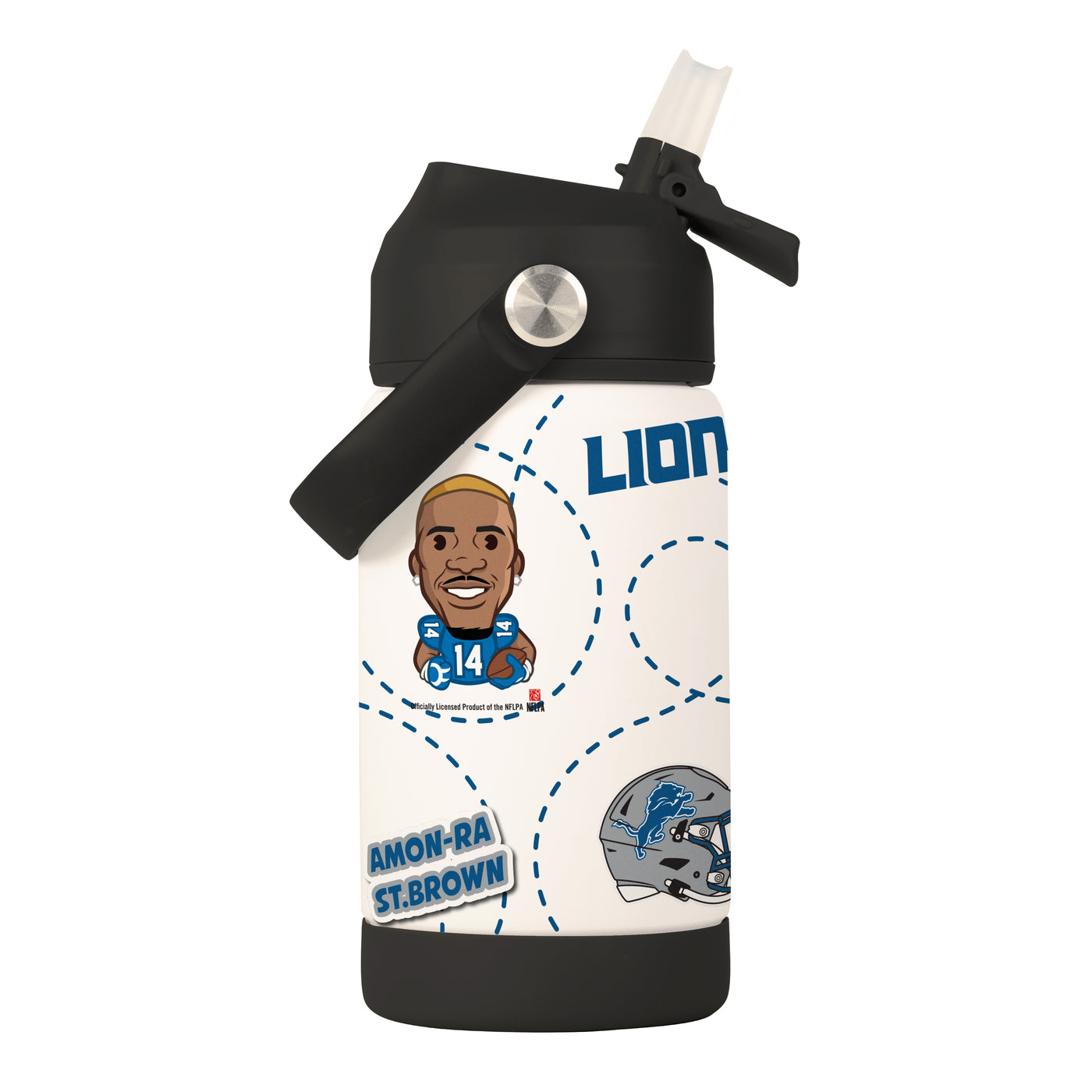 Detroit Lions Amon-Ra St. Brown Caricature 12oz SS Kids Bottle