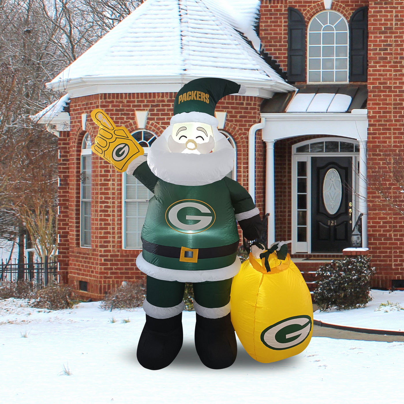 Green Bay Packers Santa Claus Yard Inflatable - Logo Brands