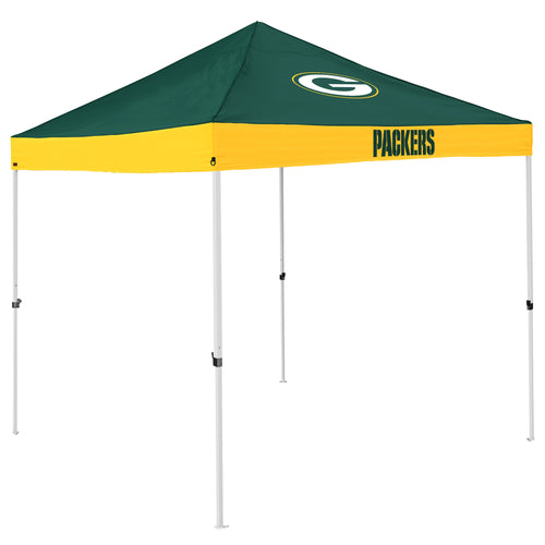 Green Bay Packers economy canopy shelter with green and gold logo, lightweight outdoor shelter for tailgating and events