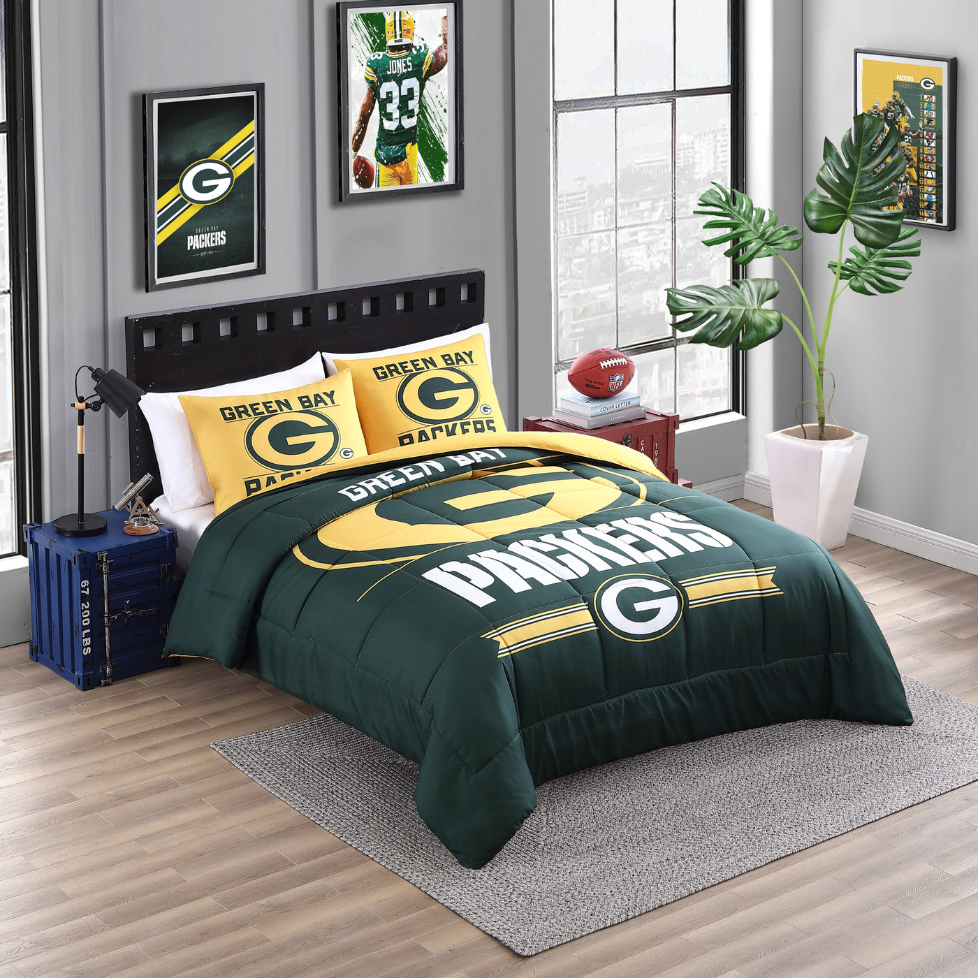 Green Bay Packers Command Comforter Set Full/Queen