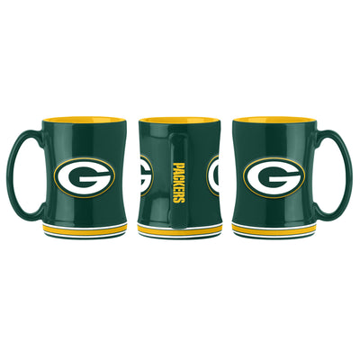 Green Bay Packers 14oz Relief Mug - Logo Brands