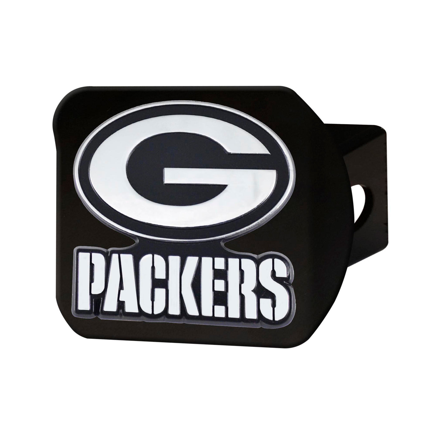 NFL - Green Bay Packers Chrome on Black Hitch Cover