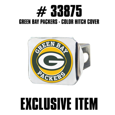 TRINITY NFL - Green Bay Packers Color on Chrome Hitch Cover