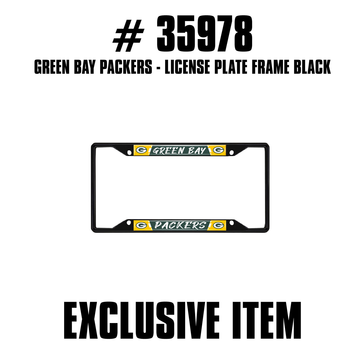 NFL - Green Bay Packers Black License Plate Frame