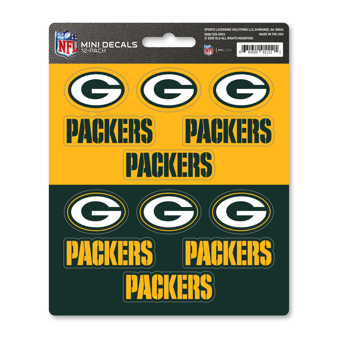 NFL - Green Bay Packers Mini Decal 12-pk