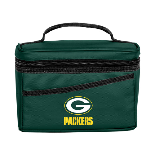 Green Bay Packers 6-can flex cooler by Logo Brands, featuring team logo and green design, perfect for outdoor gatherings.