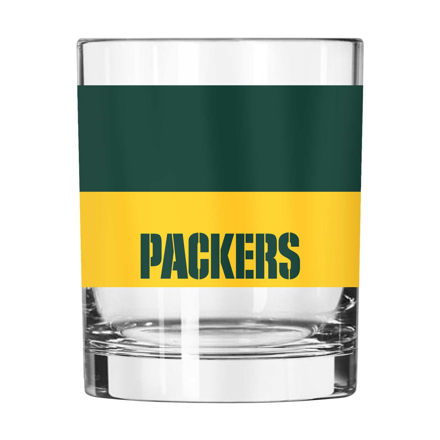 Green Bay Packers 14oz Two Tone Colorblock Rocks Glass
