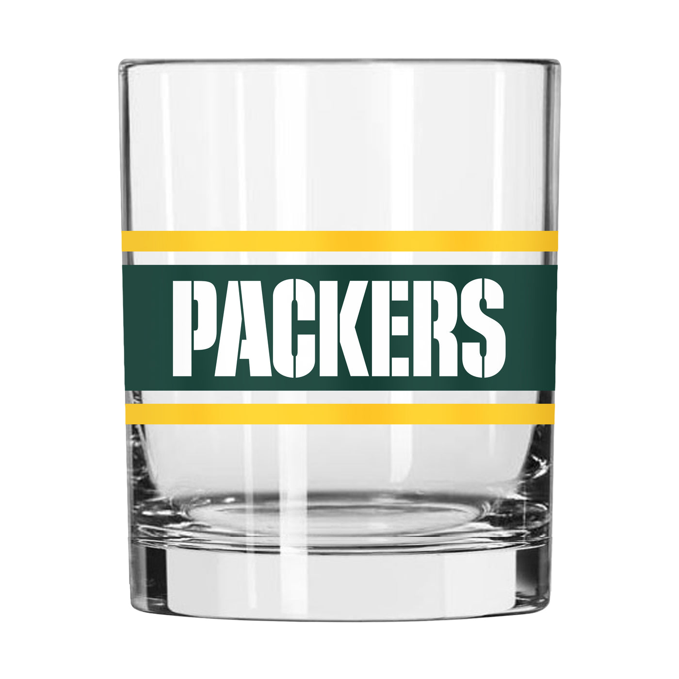 Green Bay Packers 14oz Stripe Rocks Glass