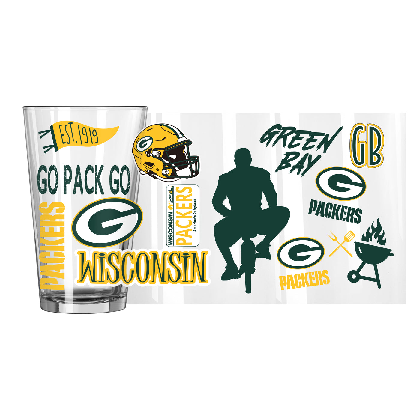 Green Bay Packers 16oz Native Pint Glass