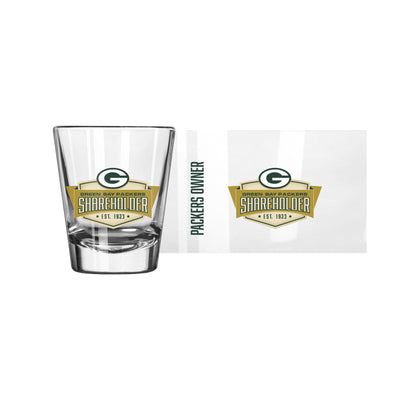 Green Bay Packers 2oz Shareholders Vertical Slogan Shot Glass