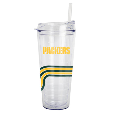 Green Bay Packers 22oz Waves Dbl Wall Clear Tumbler