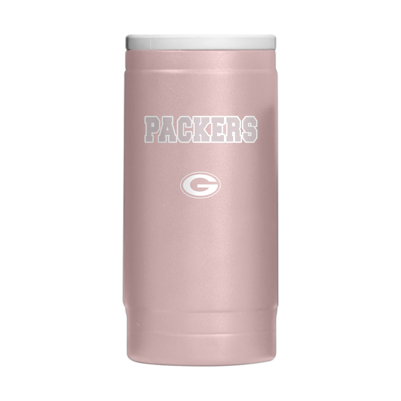 Green Bay Packers  Stencil Powder Coat Slim Can Coolie