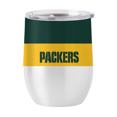 Green Bay Packers 16oz Two Tone Colorblock Stainless Curved Beverage