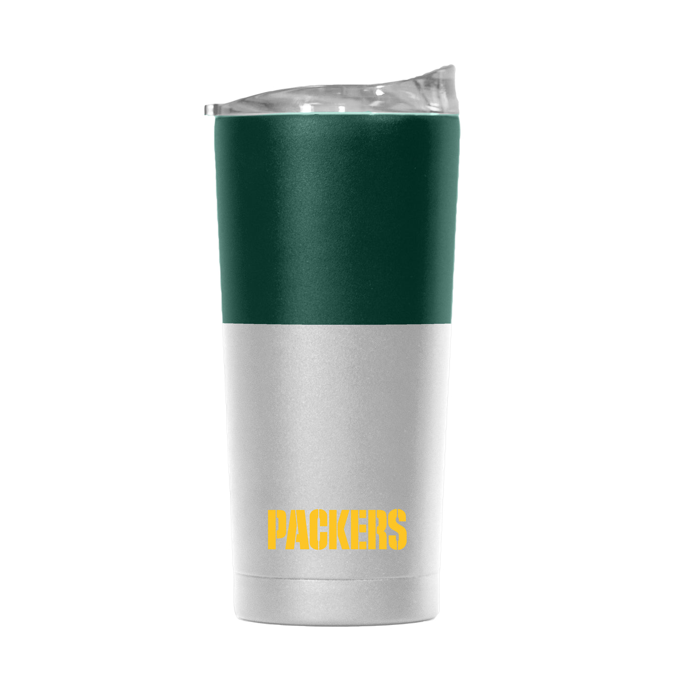 Green Bay Packers 20oz Colorblock White Powder Coat Tumbler