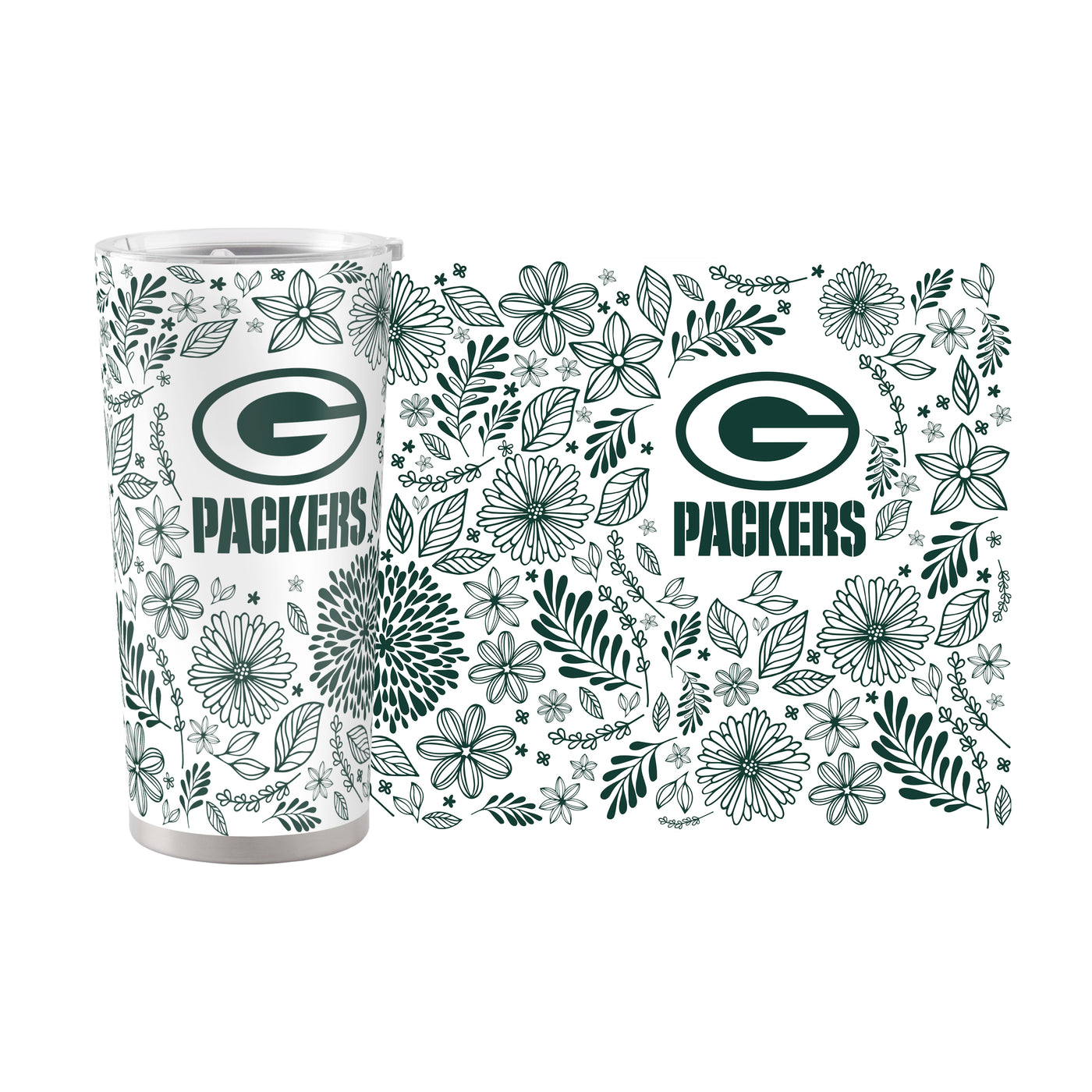 Green Bay Packers 20oz Botanical Stainless Steel Tumbler