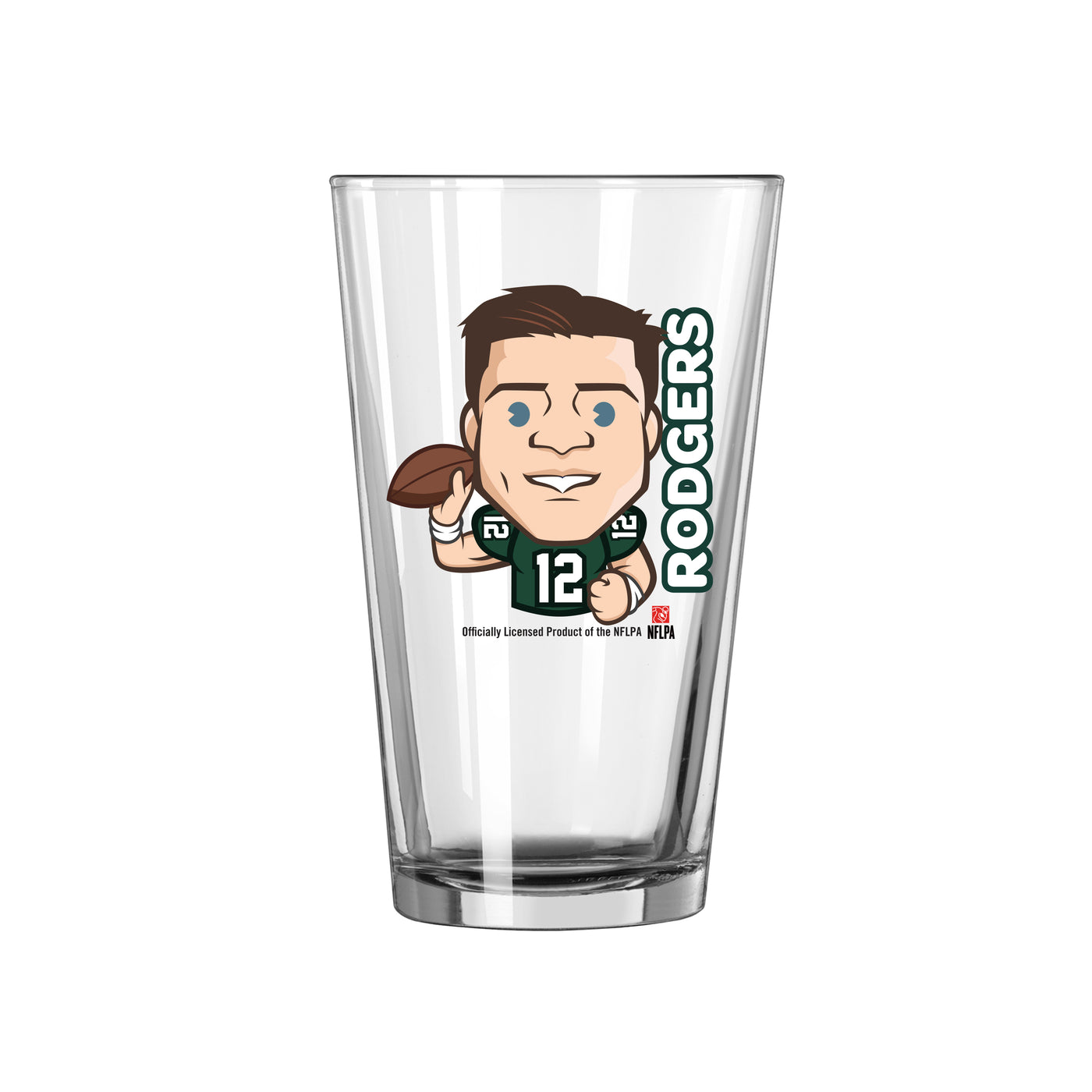 GB Packers Aaron Rodgers Caricature 16oz Pint Glass
