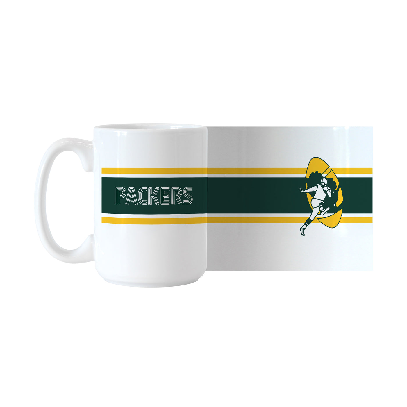 Green Bay Packers Throwback 15oz Stripe Sublimated Mug - Logo Brands
