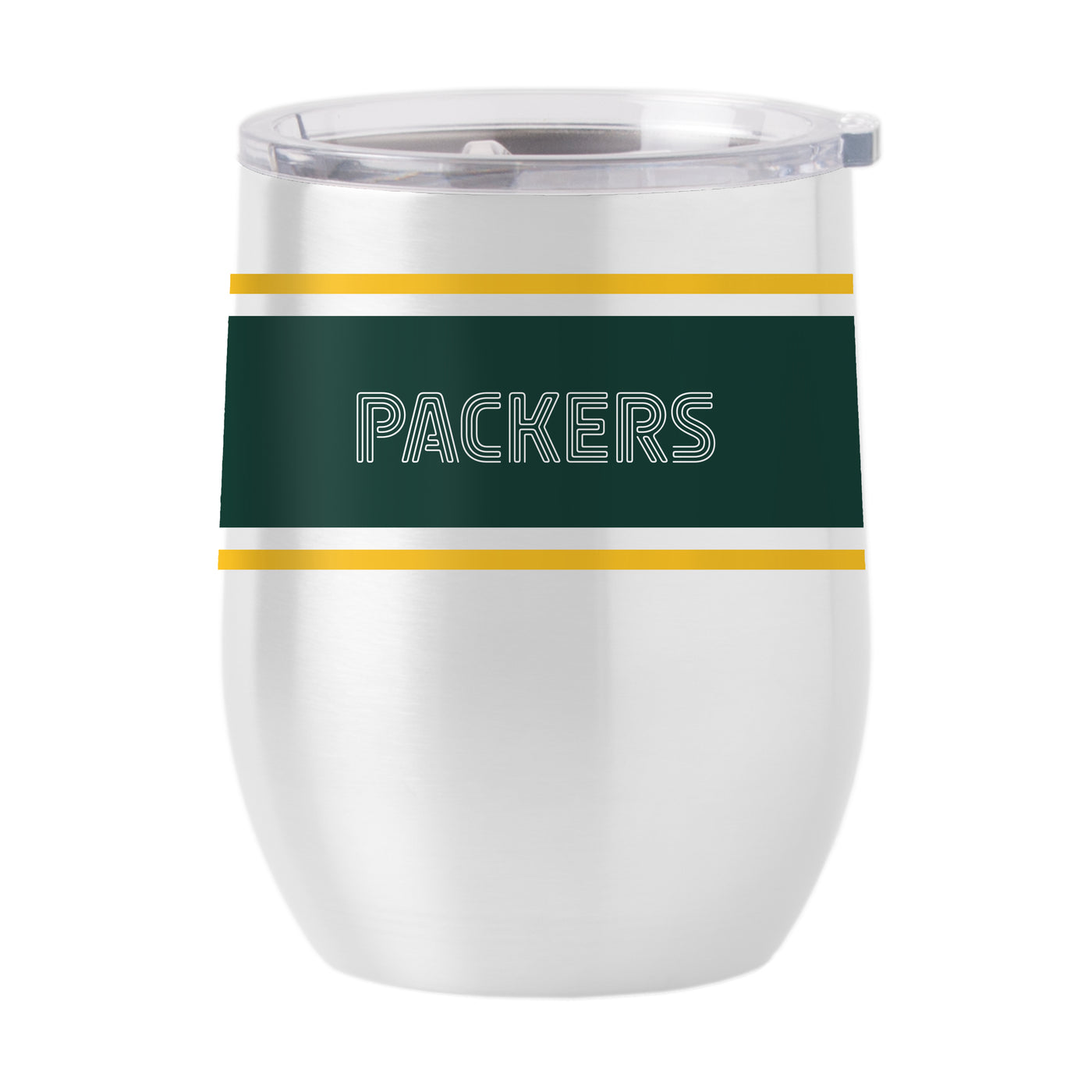 Green Bay Packers Throwback 16oz Stripe Stainless Curved Beverage