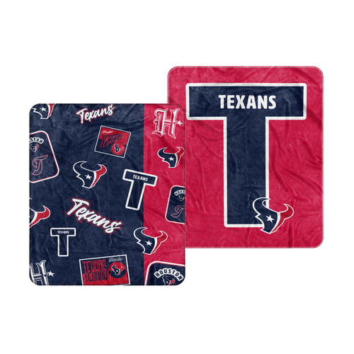 Houston Texans Dream Weave throw blanket, 50x60 inches, featuring team logo and colors, made by Logo Brands.
