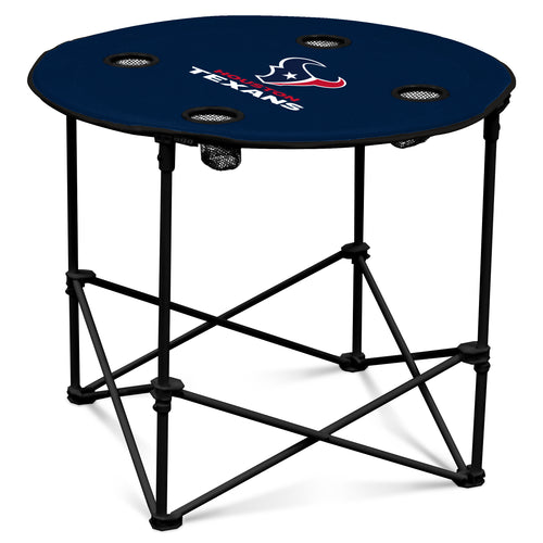 Houston Texans round table by Logo Brands, featuring team logo and vibrant design, ideal for game rooms or fan spaces.