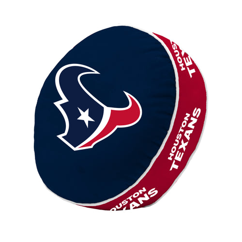 Houston Texans puff pillow featuring team logo, soft fabric, and vibrant colors, perfect for NFL fans' home decor.