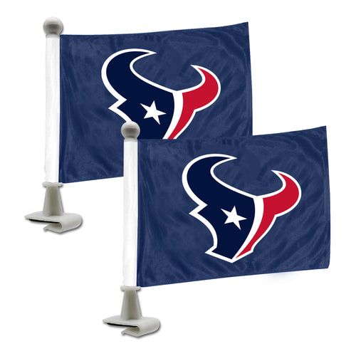 NFL Houston Texans auto flag featuring the team's logo and colors, perfect for displaying in vehicles or outdoor spaces.