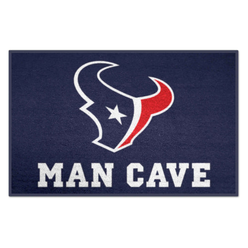 NFL Houston Texans Man Cave starter mat by Logo Brands featuring team logo and design for sports fan decor.