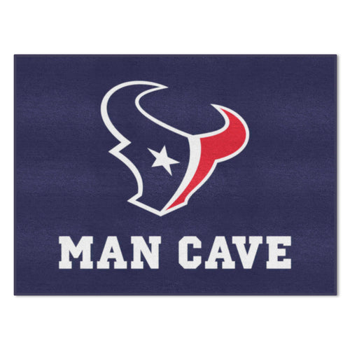 Houston Texans Man Cave Allstar mat by Logo Brands featuring team logo and design for sports fan decor.