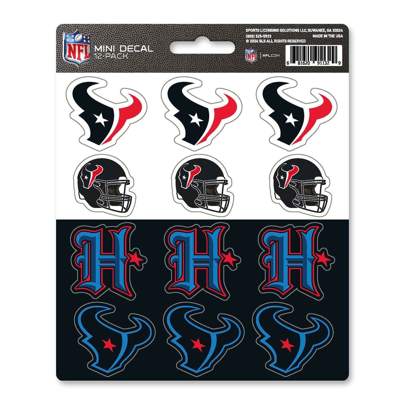 NFL - Houston Texans Mini Decal 12-pk