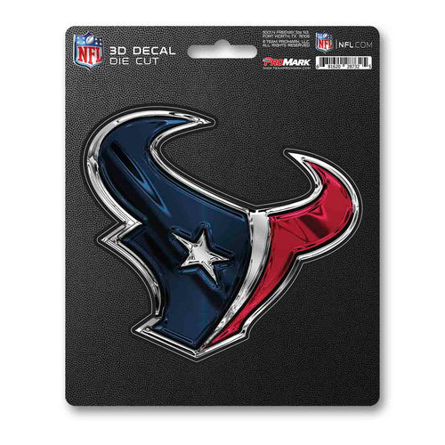Houston Texans 3D decal sticker by Logo Brands, featuring team logo and vibrant design for sports fans' decor.