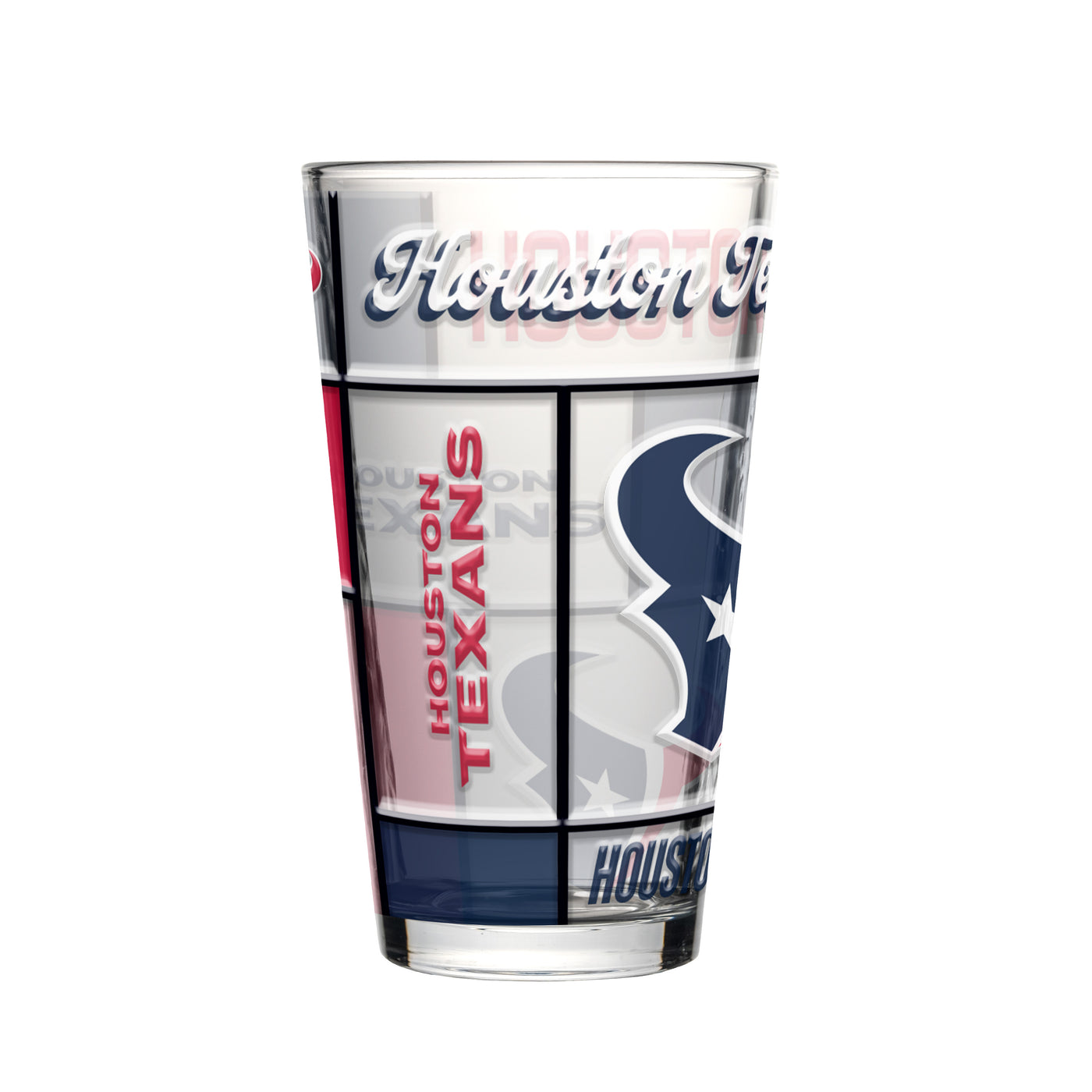 Houston Texans 16oz Quilted Stained Pint Glass