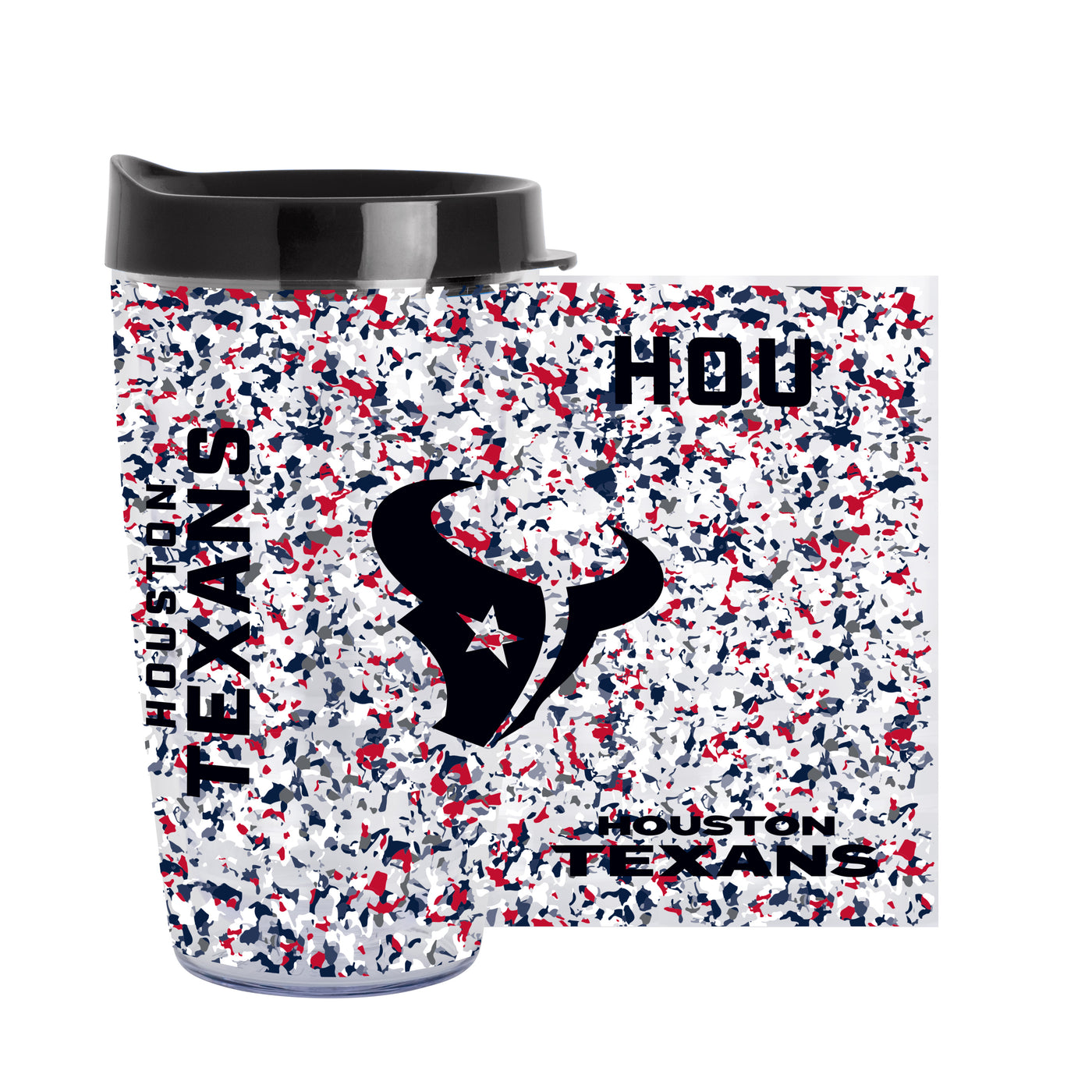 Houston Texans 16oz Terrazzo Dbl Wall Clear Tumbler