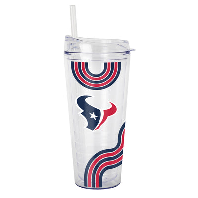 Houston Texans 22oz Waves Dbl Wall Clear Tumbler