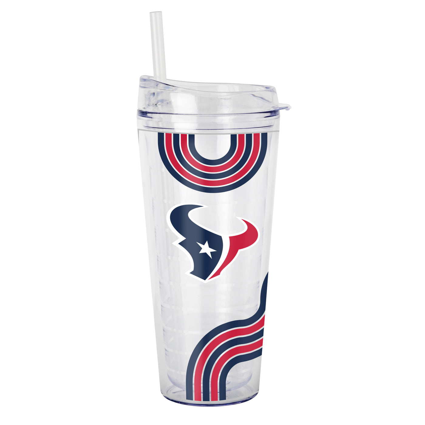 Houston Texans 22oz Waves Dbl Wall Clear Tumbler